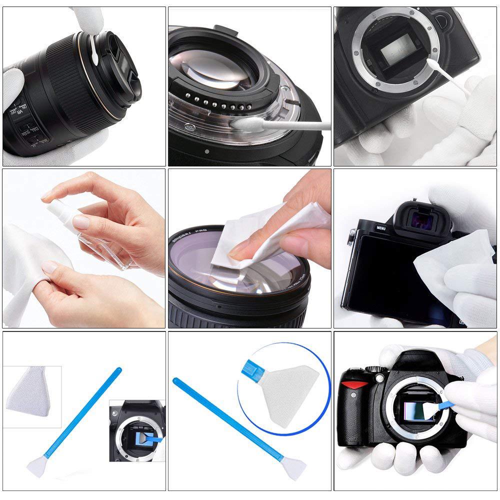 Professional Camera Sensor Cleaning Kit with Air Blower Cleaning Swabs Cleaning Pen Cleaning Cloth for Phone Laptop