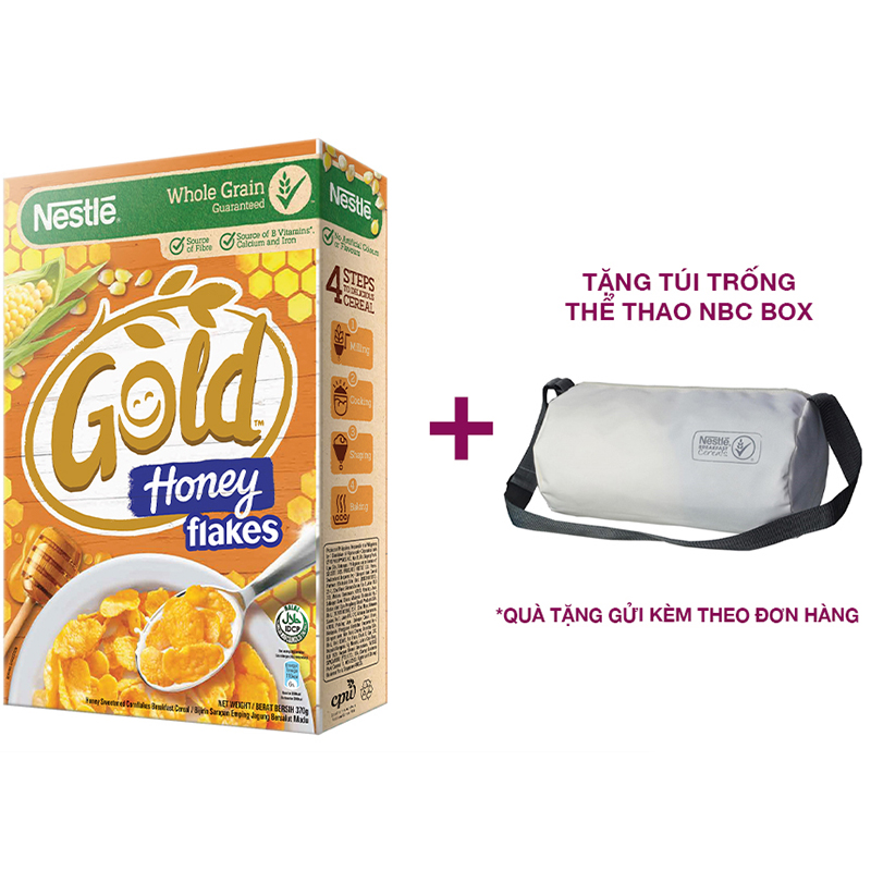 Ngũ cốc ăn sáng Gold Honey (hộp 370g) [Tặng túi trống thể thao NBC Box]