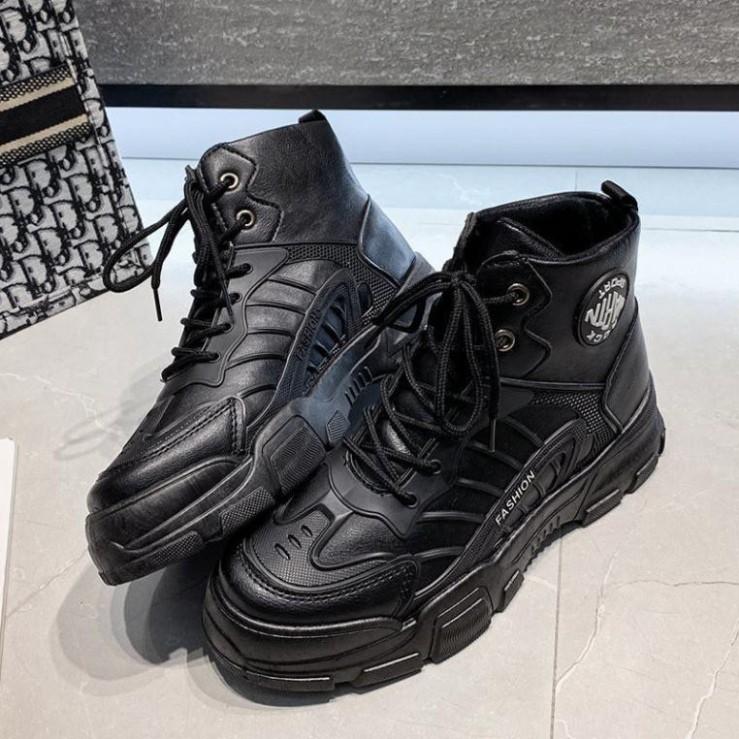 Giày bốt nữ Martin cao cổ HÀNG HOT - GIÁ RẺ Giày vải đế độn cao cổ sang trọng