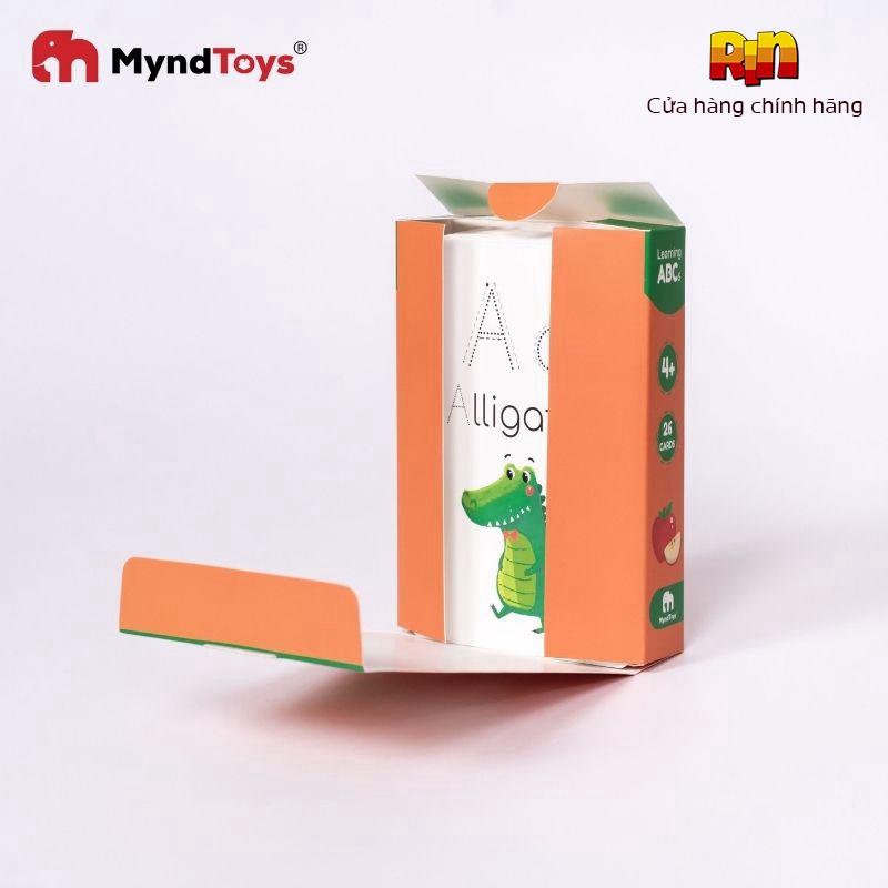 Bộ 26 thẻ luyện viết chữ Myndtoys dạy cho bé từ 4 tuổi nhận biết mặt chữ, từ vựng mới thuộc chủ đề thế giới động vật