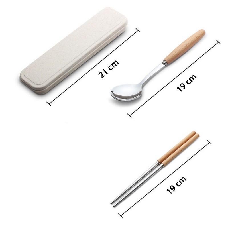 Bộ thìa đũa + kèm hộp văn phòng cao cấp