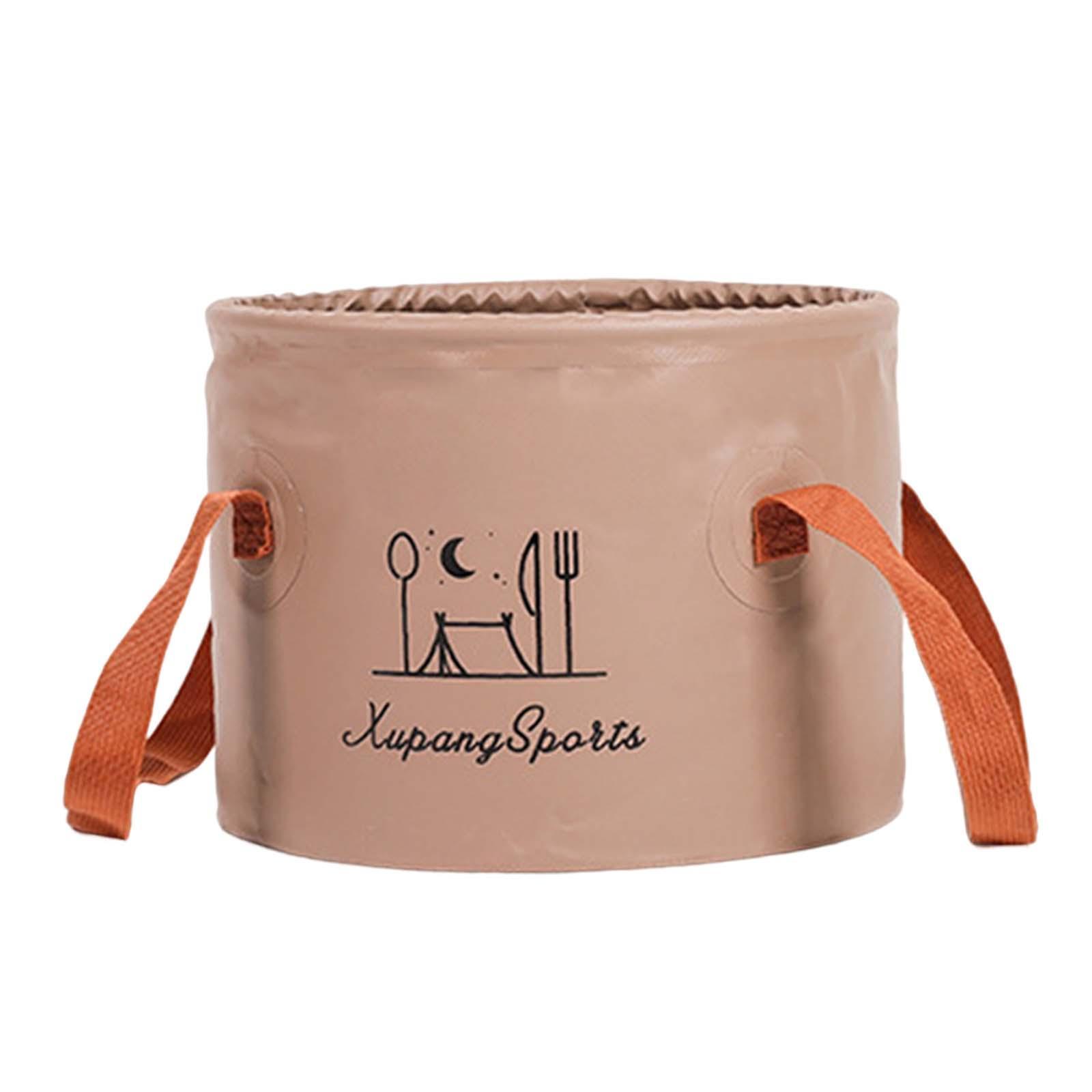 Collapsible Bucket Water Container Waterproof Portable Lightweight with Handle Fishing Bucket Foldable Wash Basin for Hiking Fishing Camping