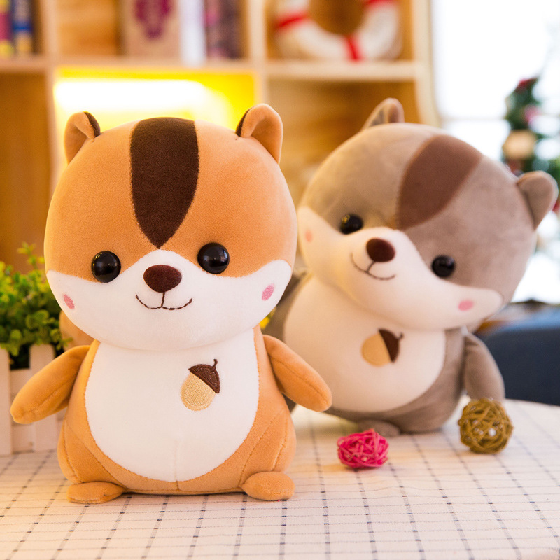 Gấu bông con sóc dễ thương, sóc con đáng yêu siêu cute (25cm---&gt;38cm) vải miniso 4 chiều mềm mại cao cấp, an toàn cho trẻ nhỏ