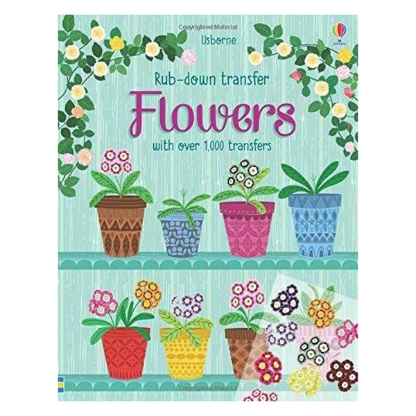 Usborne Rub-Down Transfer Book Flowers