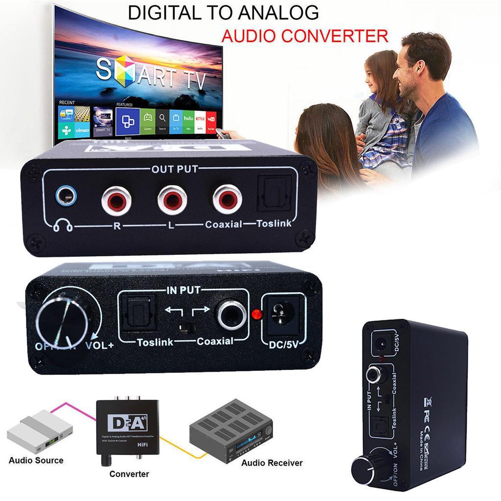 Digital Analog Audio Converter  DAC Amplifier   Black