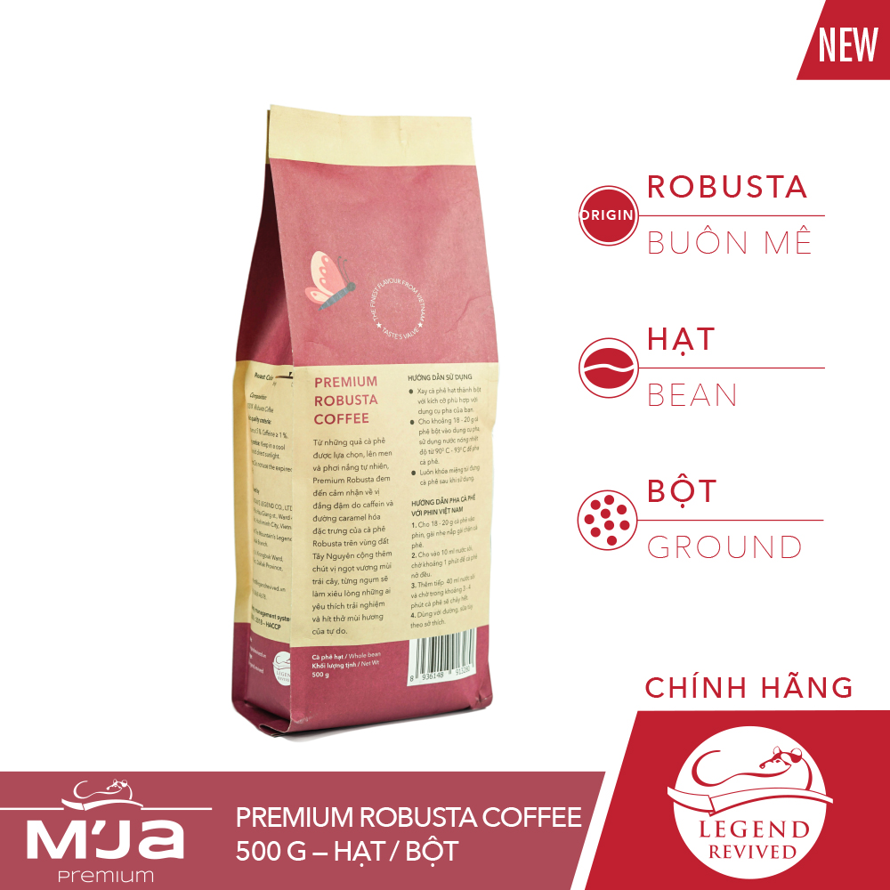 Cà phê M'JA Premium Robusta 500g