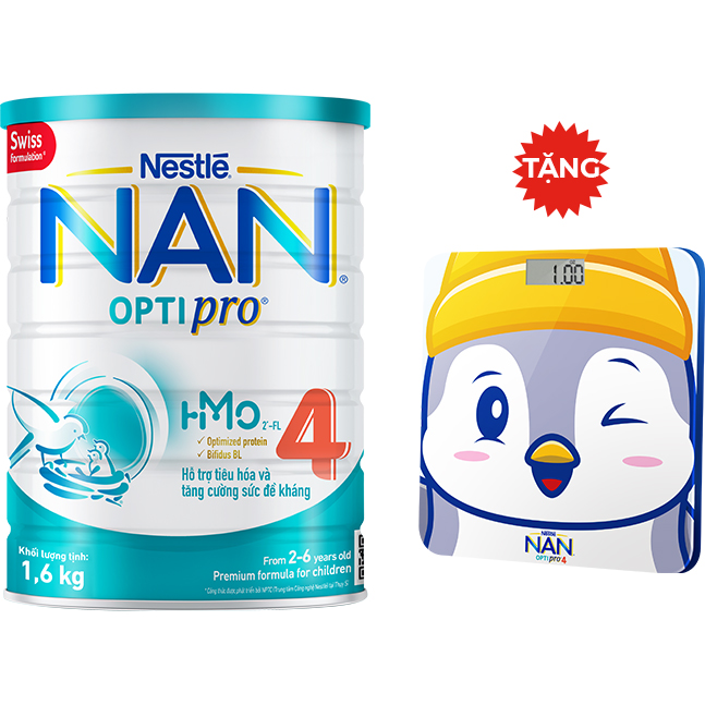 Sữa Bột Nestlé NAN OPTIPRO HM-O 4 1.6kg - Tặng Cân điện tử