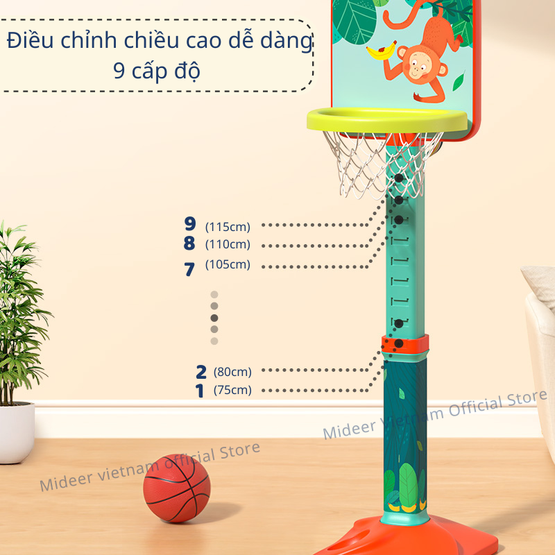 Đồ chơi cột ném bóng rổ đa năng Mideer Versatile Basketball Hoop