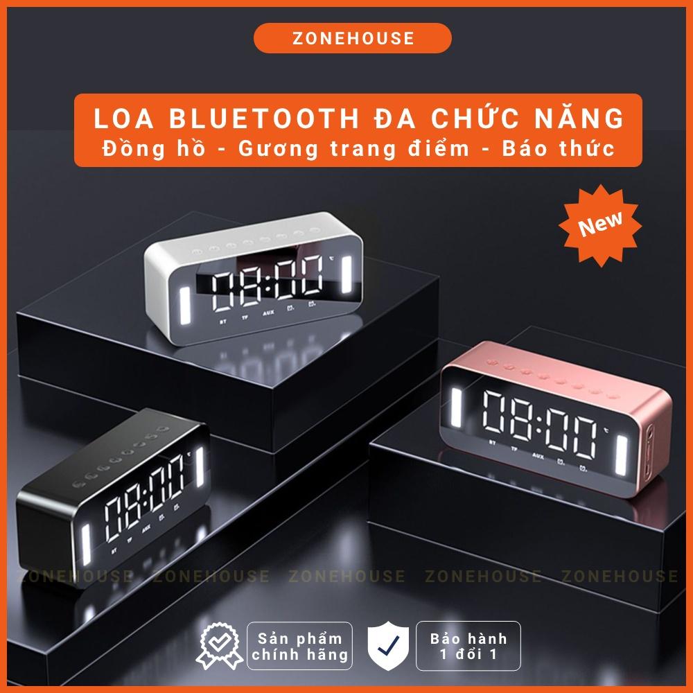 Loa Bluetooth màn hình gương ZH8-NEW, đèn led gương, đồng hồ báo thức, đèn ngủ, FM, karaoke, chống ồn, Bass căng - Hàng Chính Hãng