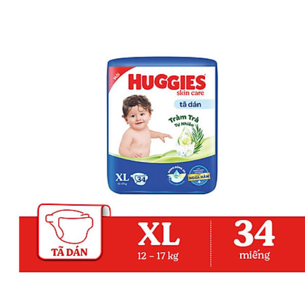 Combo 4  Tã dán Huggies Skincare Jumbo XL34