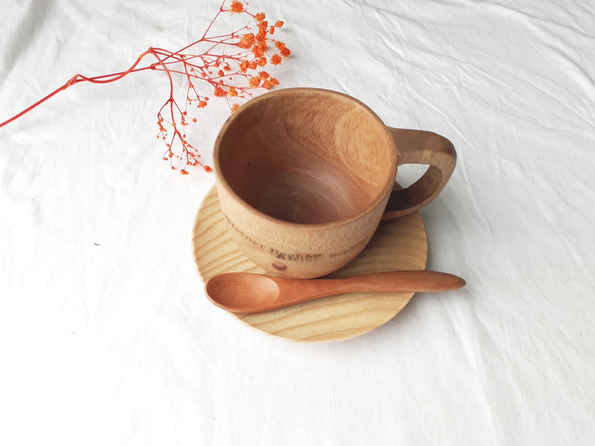 Bộ 6 thìa, muỗng gỗ nhãn nhỏ màu nâu 12 cm x 2 cm