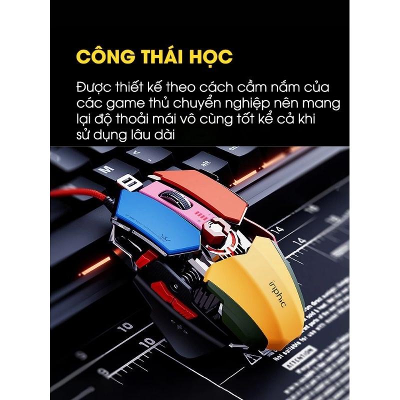 Chuột máy tính gaming TEKKIN INPHIC PG6 có dây 12800 DPI 9 nút - hàng nhập khẩu