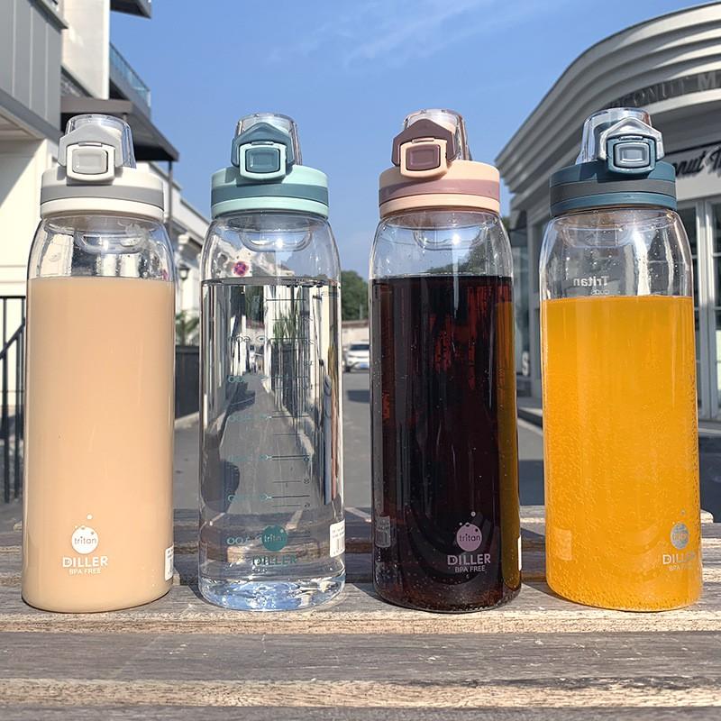 Bình nước thể thao Tritan hãng Diller có vạch chia độ 900ml