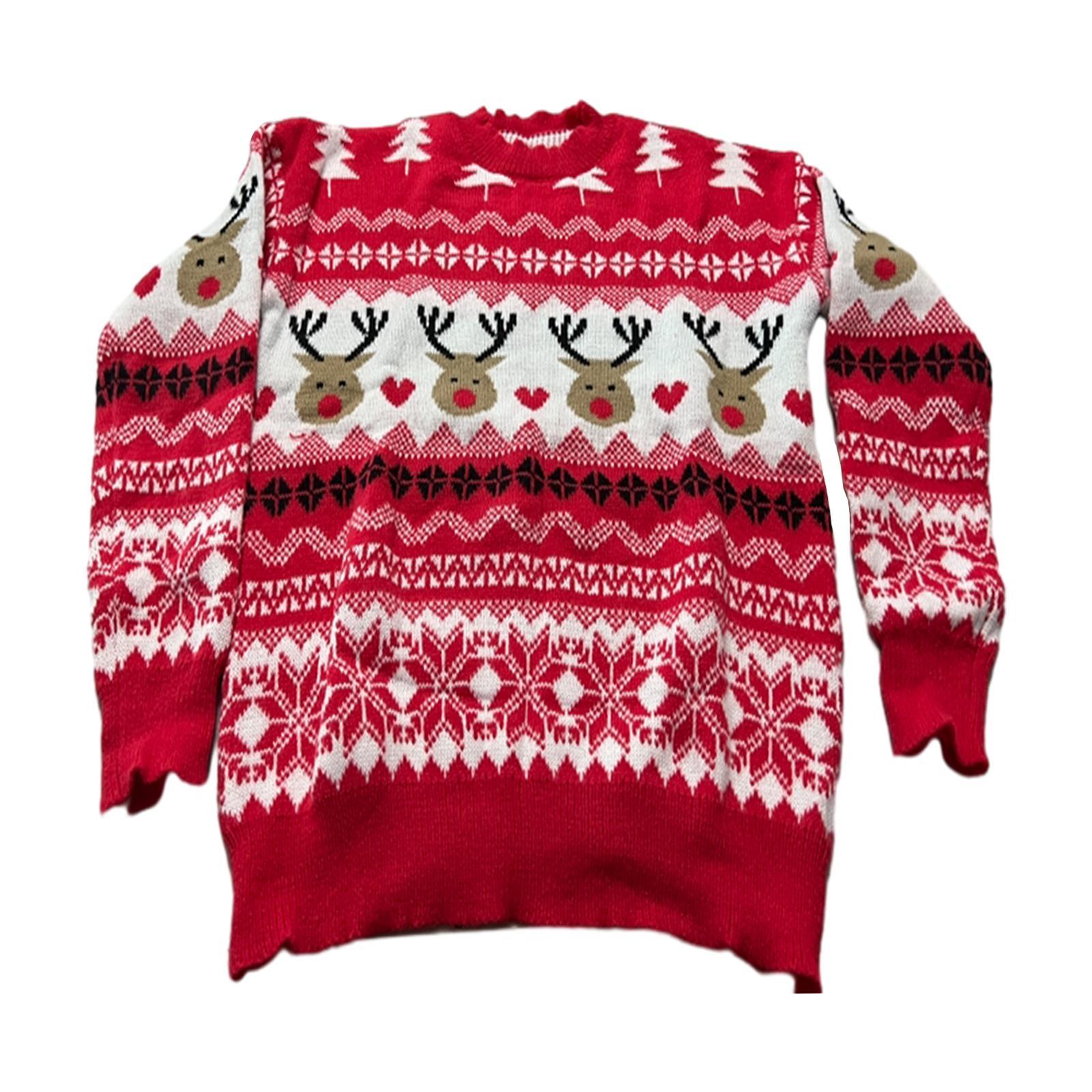 Christmas Sweater Round Neck  Tops Pullover Top for Christmas