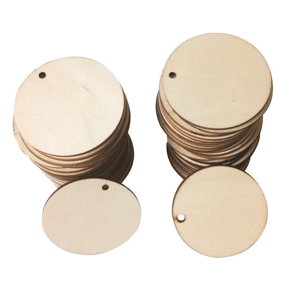 3X 50pcs Blank Round Wooden Pieces DIY Craft Scrapbooking Wedding Party 3cm