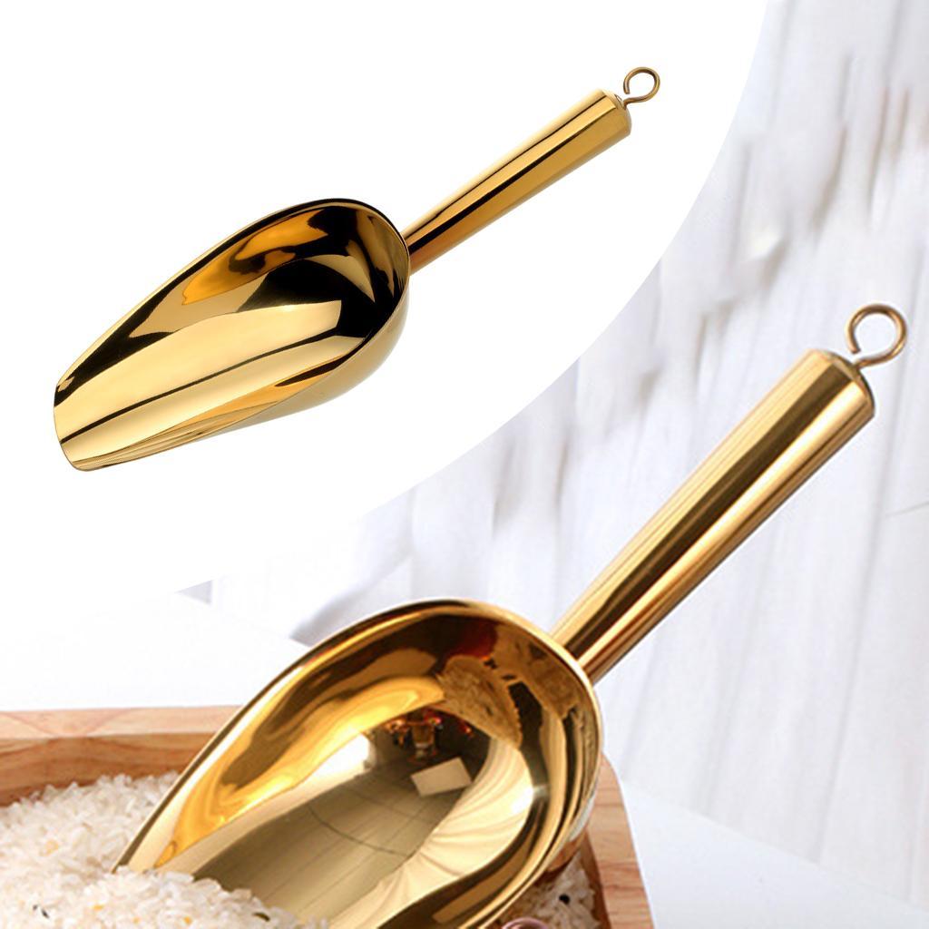 Stainless Steel Food Shovel for Beans Dried Fruit Candy Golden