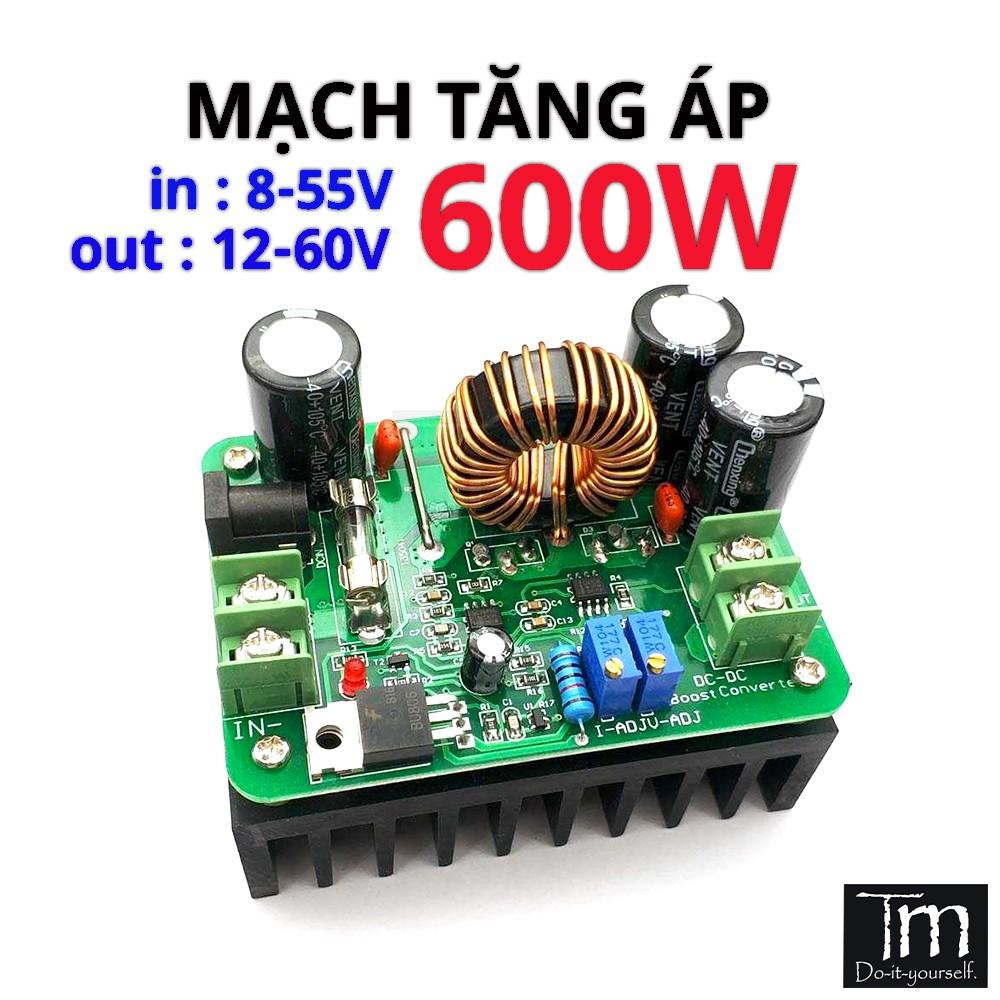 Mạch Tăng Áp DC - DC Boost 600W 12-60V Mạch Xanh