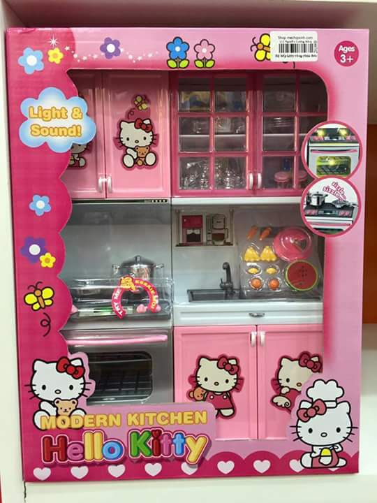 Bộ đồ chơi lắp ráp nhà bếp Hello Kitty hoặc công chúa Disney có nhạc, đèn (mẫu ngẫu nhiên)