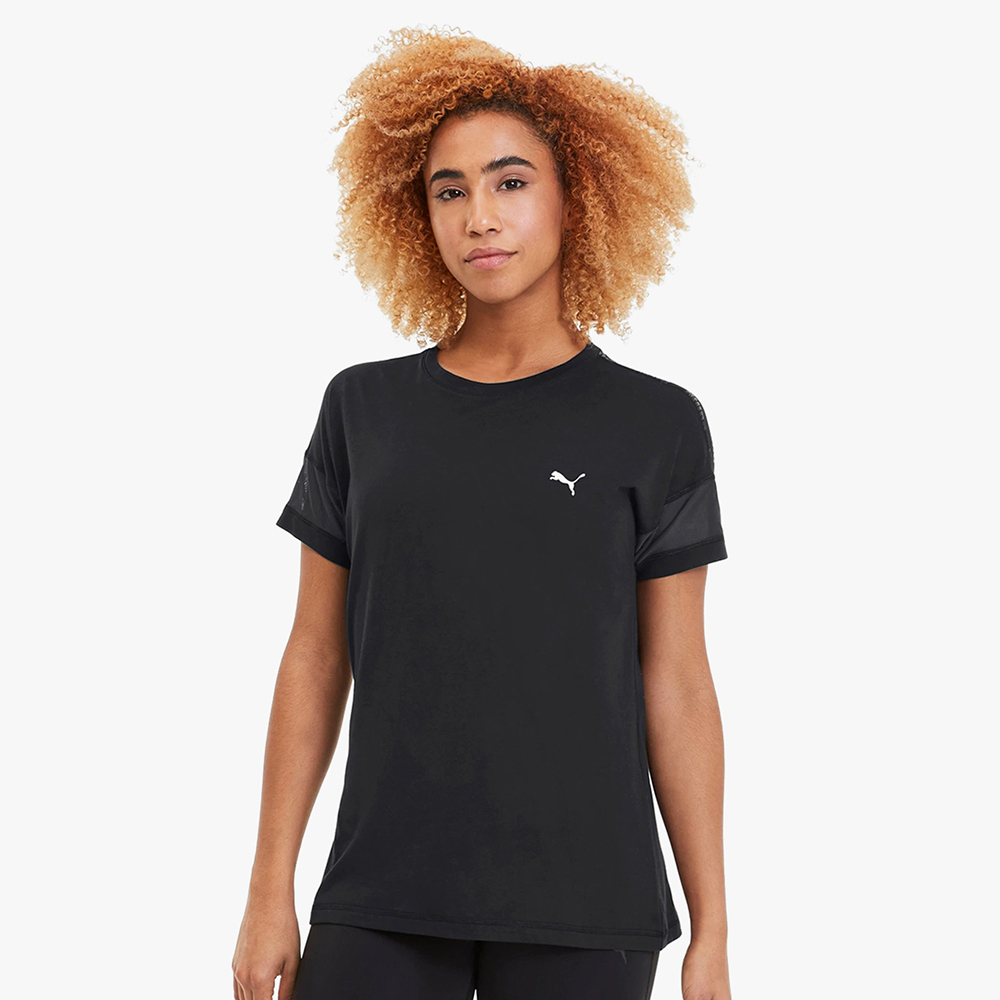 PUMA - Áo thun thể thao nữ Feel It Mesh Logo 518929-01