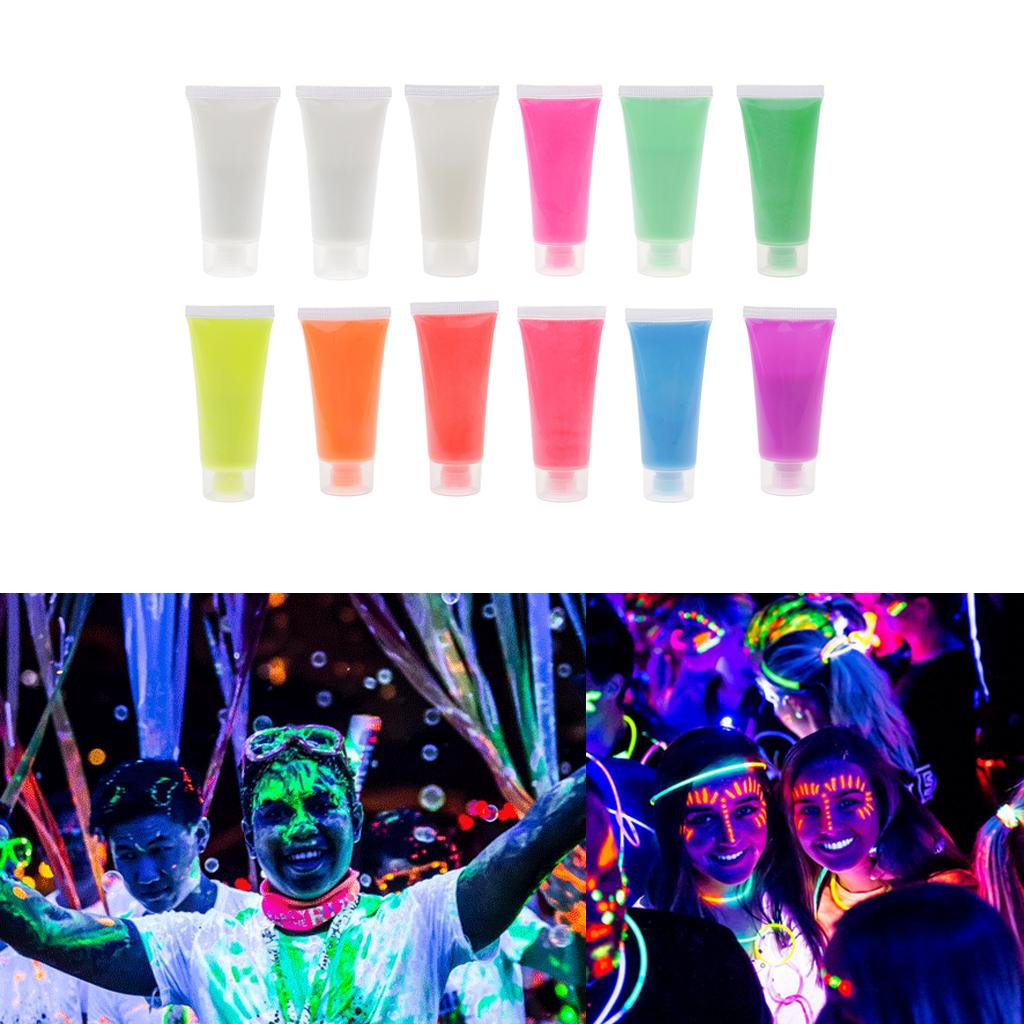UV Glow Neon Face Painting Tube Fluorescent Body Paint Makeup Yellow green