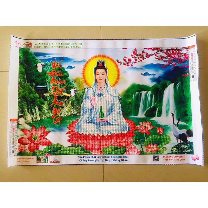 Tranh đính đá thành phẩm DF464 Phú Quý Bình An 75x50cm