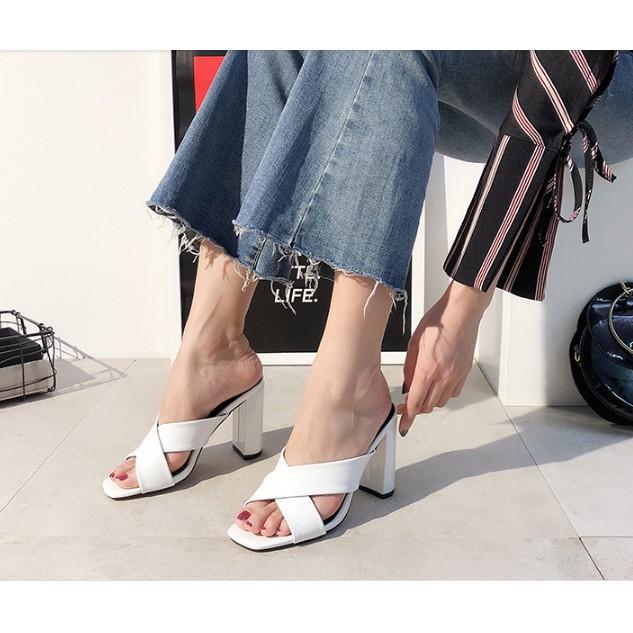 DÉP NỮ CAO GÓT NỮ DA BÓNG CAO 8CM MÃ L_CG14 SANG TRỌNG
