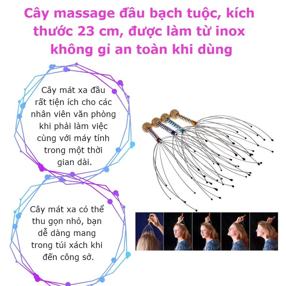 CÂY MASSAGE ĐẦU BẠCH TUỘT THƯ GIẢN HỖ TRỢ LƯU THÔNG MÁU GIẢM CĂNG THẲNG TẬN HƯỞNG MASSAGE MỌI LÚC MỌI NƠI