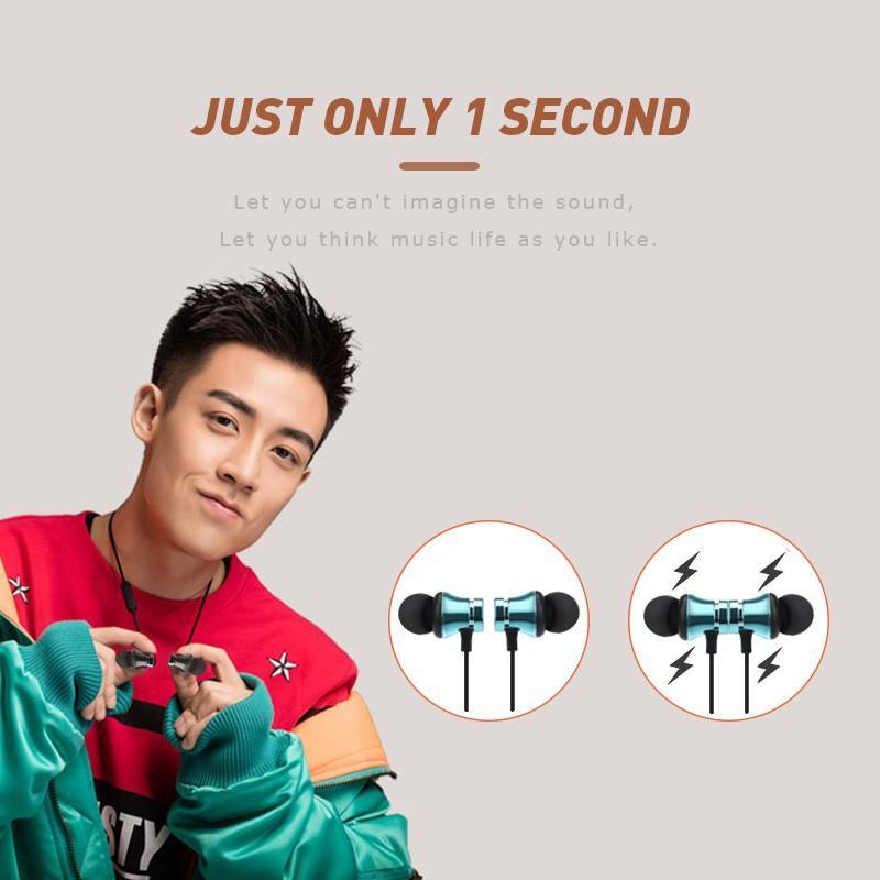 Tai nghe Bluetooth 4.2 cho ĐT in-ear ko dây Xt-11 nam châm dính cho ĐT táo X Android