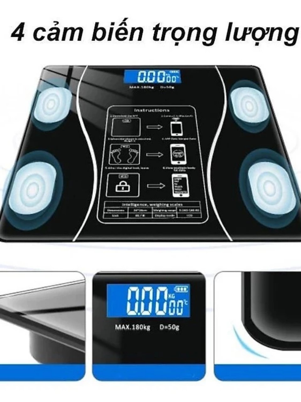 Cân Điện Tử Sạc USB Bluetooth: Phân Tích Lượng Mỡ Chỉ Số Cơ Thể và Hiển Thị Nhiệt Độ Phòng Qua APP Điện Thoại Bản Cao Cấp