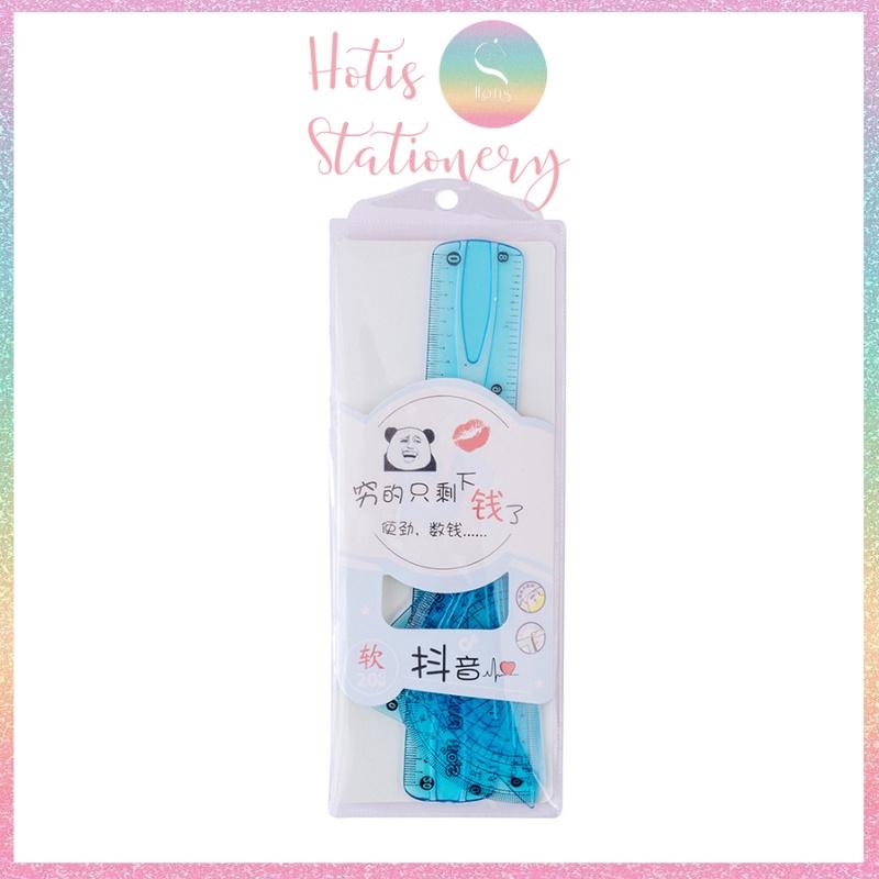 Bộ 4 thước ê ke nhựa dẻo Soft Ruler nhiều màu, không lo gãy