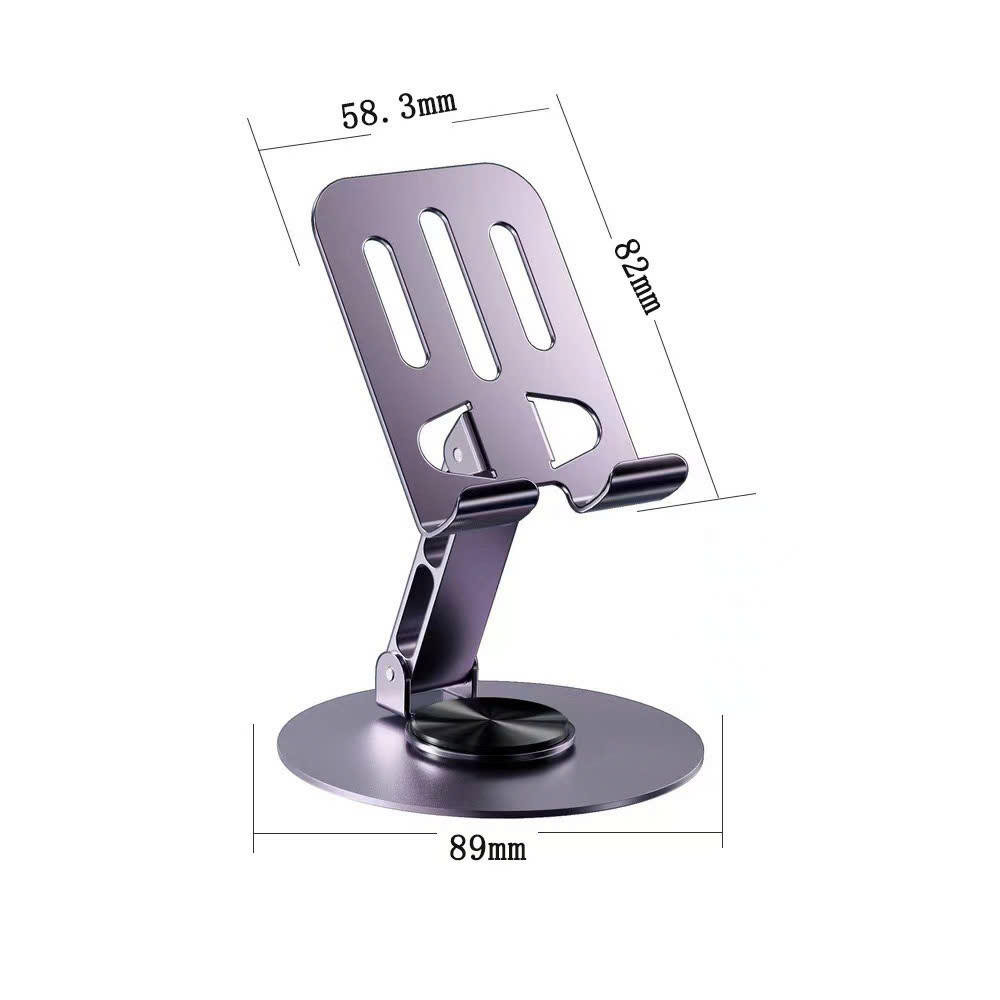 Giá đỡ điện thoại máy tính bảng nhôm nguyên khối trục xoay 360° gấp gọn tiện dụng - Hàng nhập khẩu