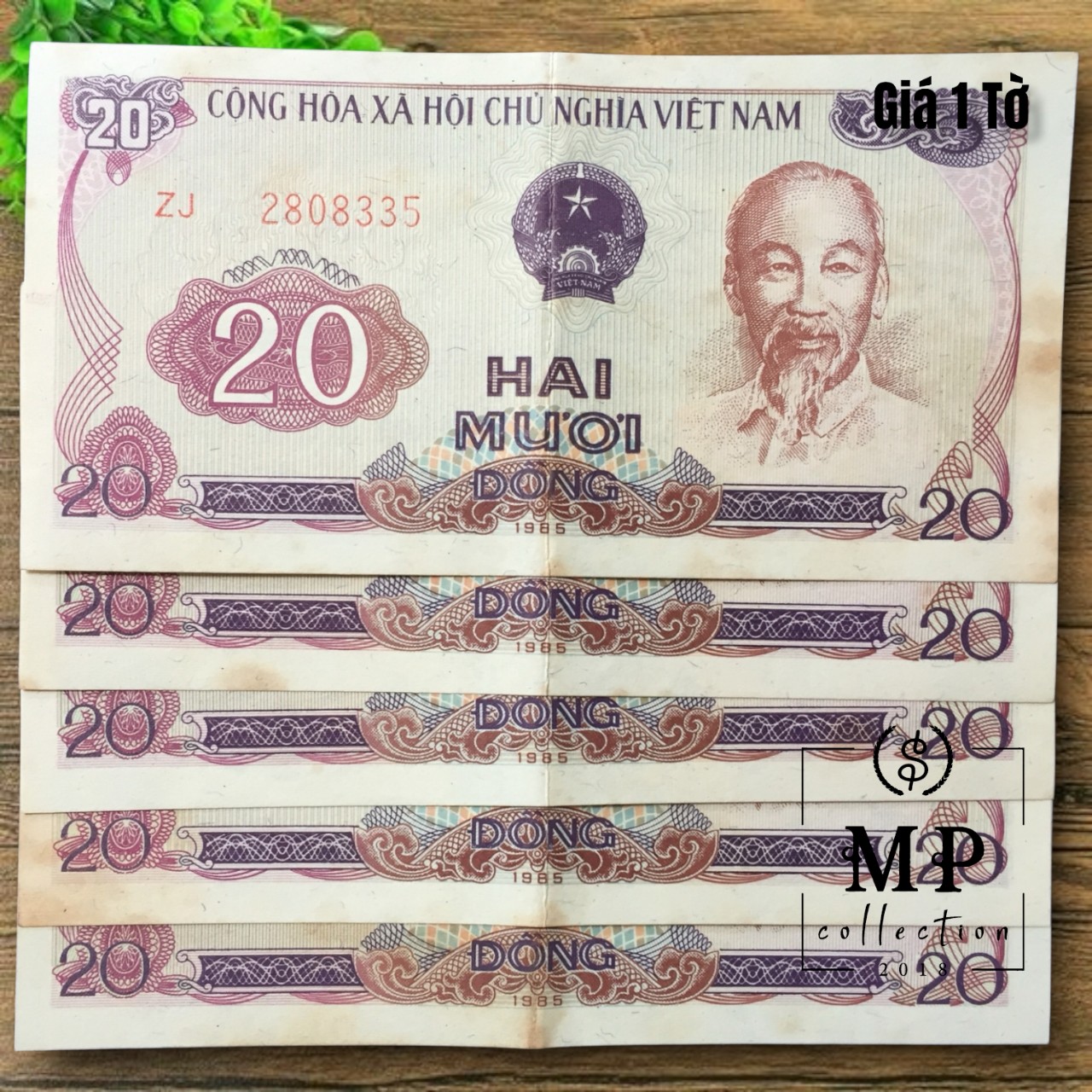 [Chất lượng sáng] Việt Nam 20 đồng 1985 với hình ảnh chùa Một Cột, sưu tầm tiền thời xưa.