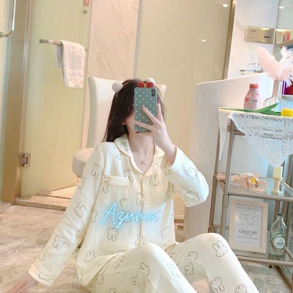 Đồ Bộ, Pijama Bầu Và Sau Sinh Cho Mẹ Azuno AZ2005 Chất Đũi Xốp Cao Cấp Mặc Hè Thu Và Đông Xuân