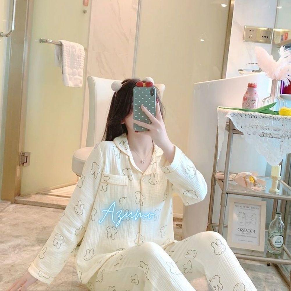 Đồ Bộ, Pijama Bầu Và Sau Sinh  Cho Mẹ Azuno AZ2005 Chất Đũi Xốp Cao Cấp Mặc Hè Thu Và Đông Xuân(KÈM ẢNH THẬT)