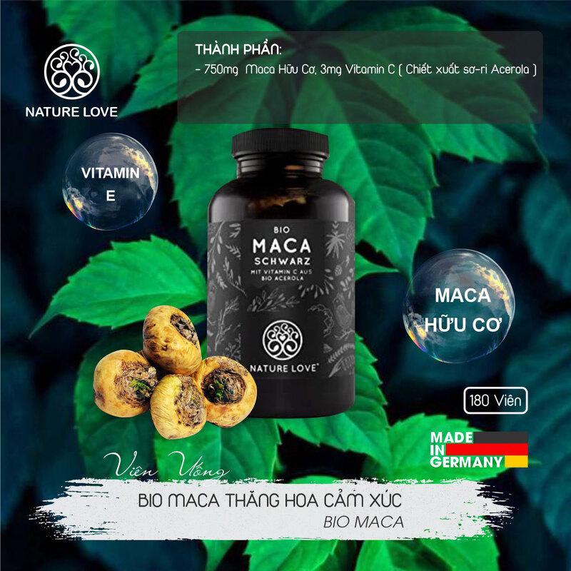 Viên Uống Nature Love Bio Maca Tăng Cường Sinh Lý Nam, Thực Phẩm Chức Năng Black Maca, Nhập Đức, 180 Viên