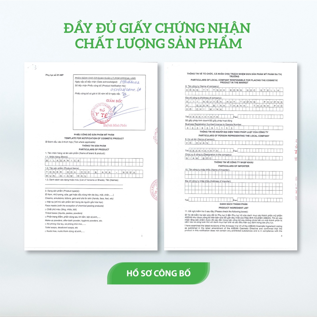 Nước Hoa Hồng Toner Hoa Cúc & AHA Ngừa Mụn, Giảm Dầu Dành Cho Da Mụn Nhạy Cảm MILAGANICS