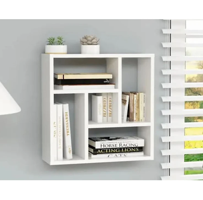 Kệ Sách Treo Tường Hình Vuông Chia 5 Ngăn Tundo CTKT524 KT 55 x 55 x 15cm