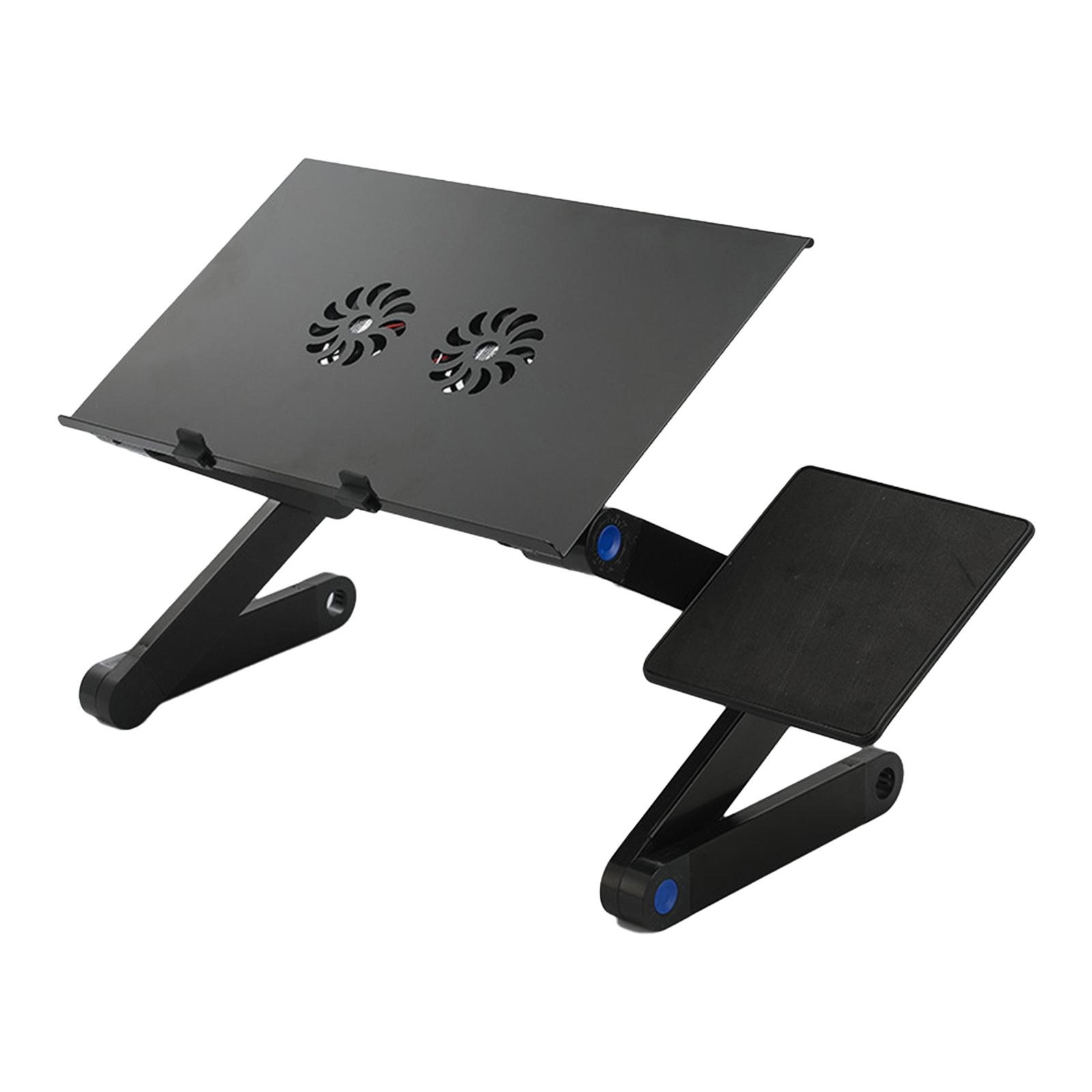 Adjustable Laptop Stand with Cooling Fans Removable Mouse Pad Portable Notebook Stand Foldable Computer Riser