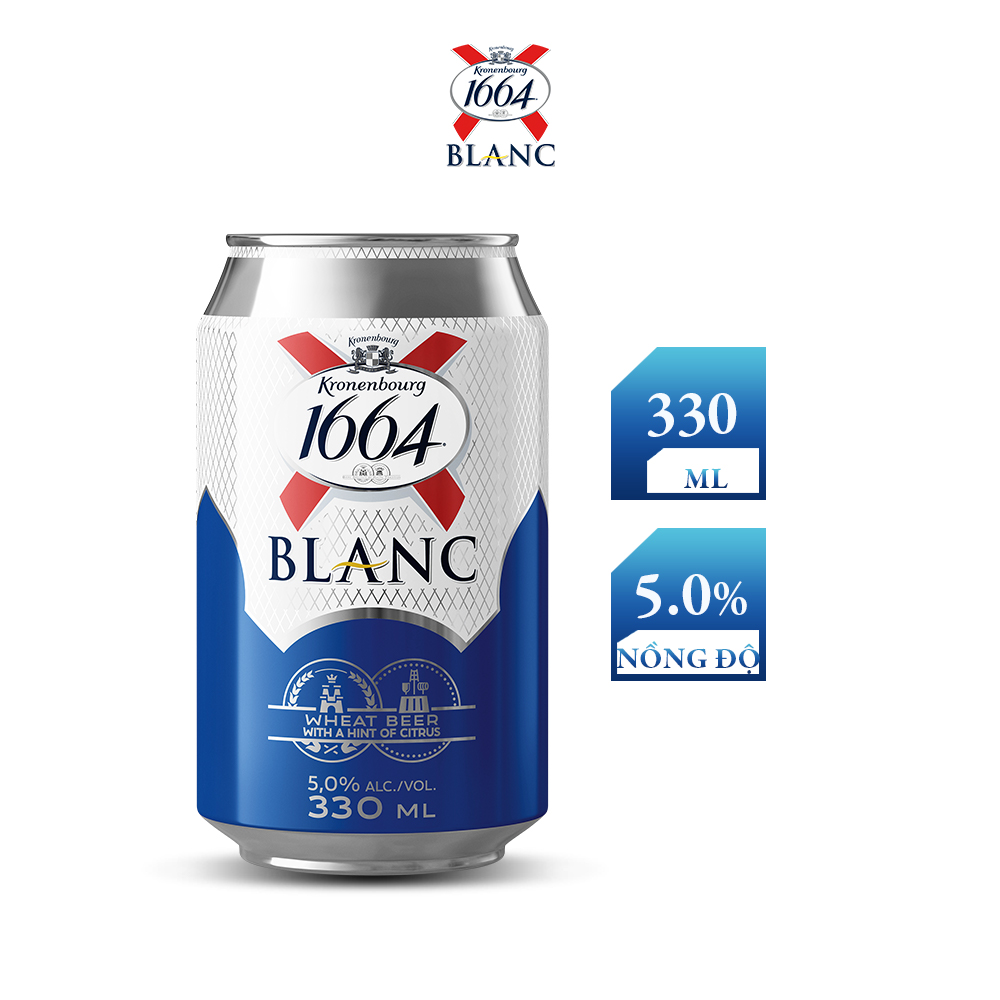 Thùng 24 lon bia Kronenbourg 1664 Blanc 330ml