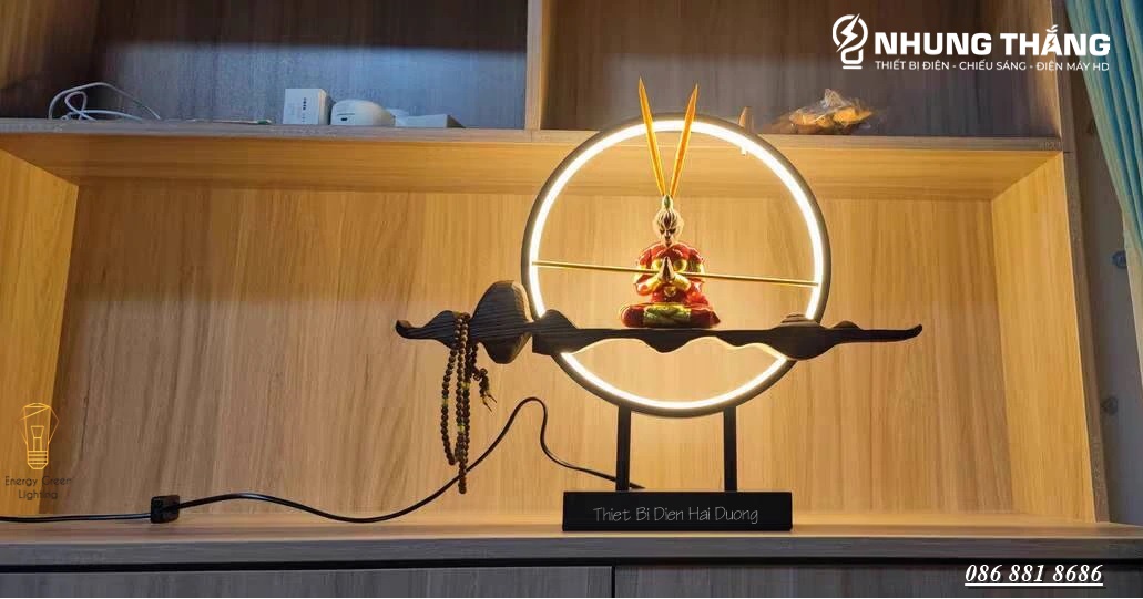 Đèn Bàn Led Tượng Ngộ Không Cao Cấp PT-32 - Decor Trang Trí Phòng Ngủ - Tặng Kèm Túi Trầm Hương Và Vòng Gỗ