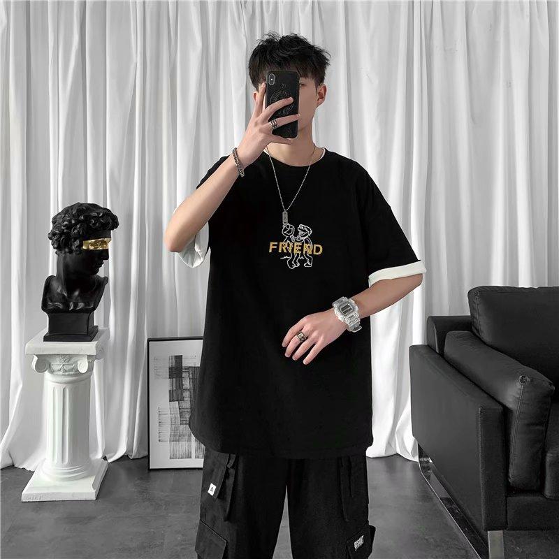 Áo Thun Nam Tay Ngắn Cổ Tròn In Hình Thời Trang Cá Tính