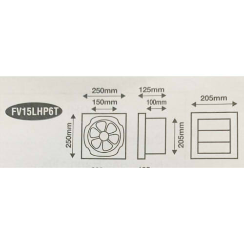 Quạt hút gió Onchyo FV15LHP6T - 1 Chiều / 2 chiều