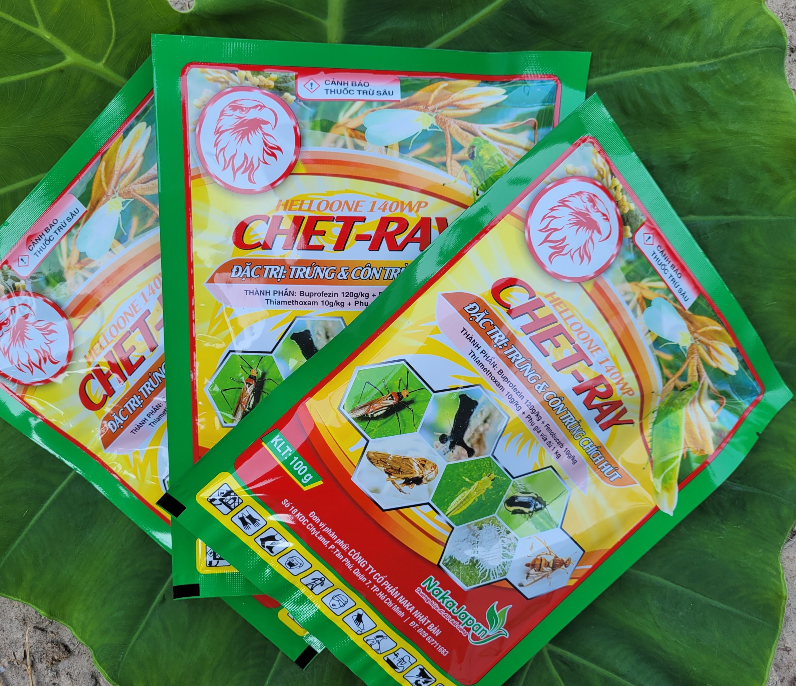 Thuốc trừ sâu rầy CHET-RAY 140WP chuyên trừ rầy xanh sầu riêng, rầy nâu lúa 3 hoạt chất gói 100gram