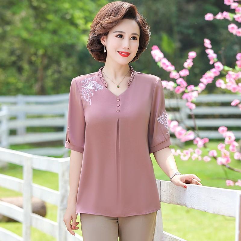 Áo Kiểu Nữ Trung Niên Lịch Sự SM64 - Hàng Quảng Châu Cao Cấp