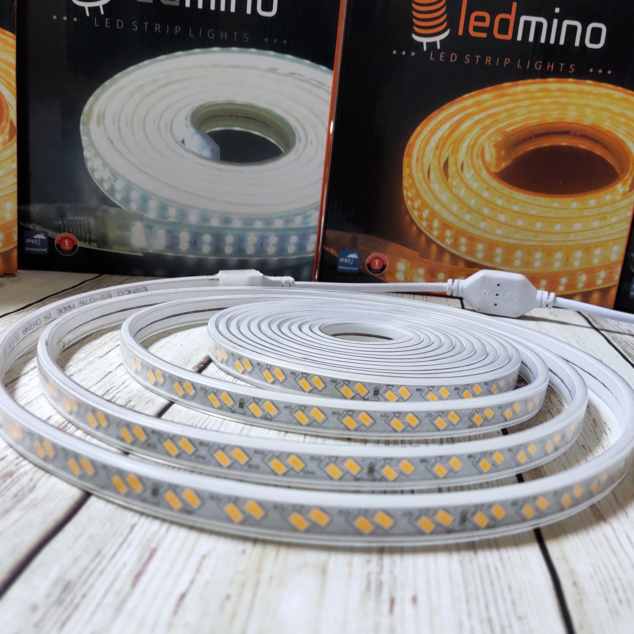 Cuộn 5m LED dây trang trí 5730 2 hàng bóng chéo | Điện áp 220V | Trang trí cửa hàng, tủ sách, hắt trần, ngoài trời, quán cà phê, bảng hiệu, tủ trưng bày