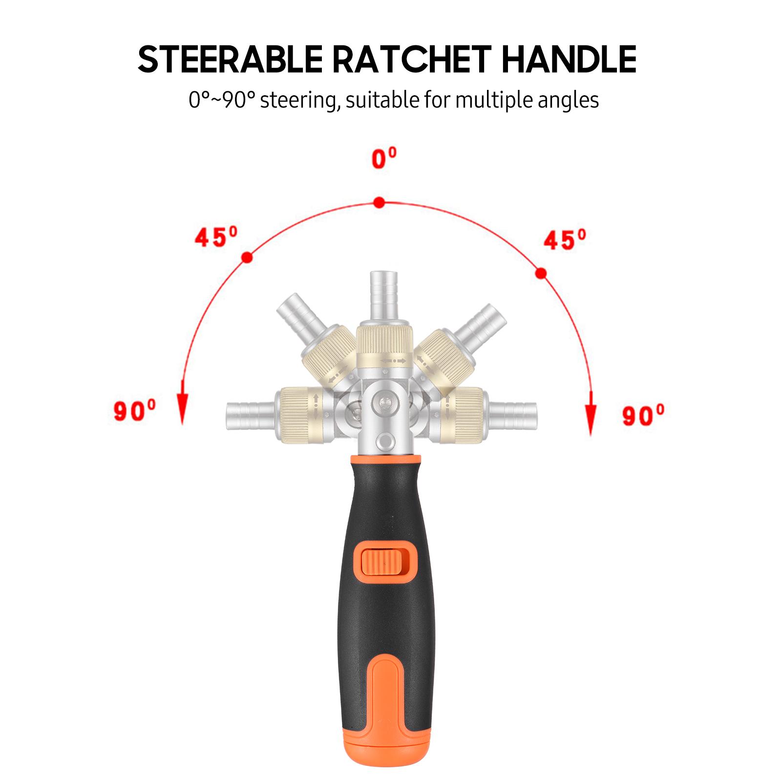 Two-way Ratchet Screwdriver 10-in-1 Multi-bit Ratchet Screw Drivers Set 6.23mm Adjustable Nut Driver Tool