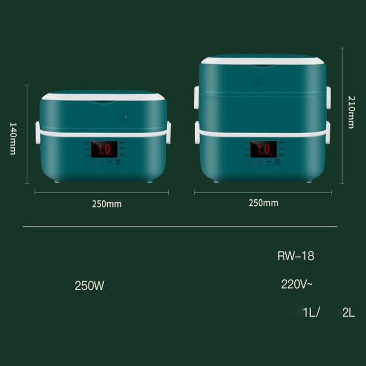 Hộp cơm cắm điện 3 tầng kèm 4 bát sứ có hẹn giờ - hộp cơm giữ nhiệt văn phòng