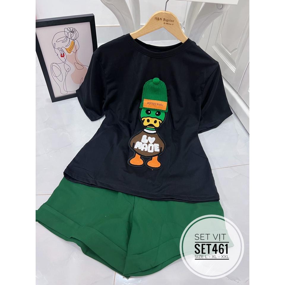 SET ĐỒ BỘ BIG SIZE ÁO THUN KÈM QUẦN ĐÙI CHÚ VỊT