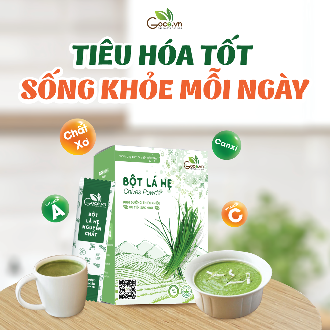 Bột lá hẹ nguyên chất Goce - 72g (24 gói x 3g)