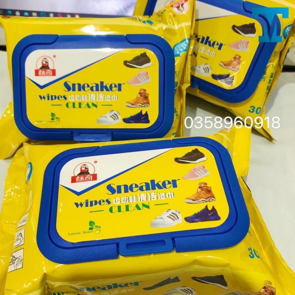 KHĂN LAU GIÀY - GIẤY LAU GIÀY TIỆN LỢI GÓI 30 CHIẾC lau giày trắng diệt khuẩn, chống ố, tiện lợi mọi nơi